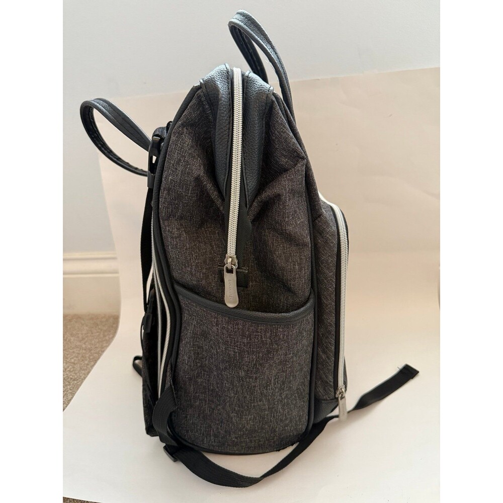 Bananafish Diaper Backpack Unisex Large Charcoal Grey Heathered Multi-Pocket - Picture 6 of 10